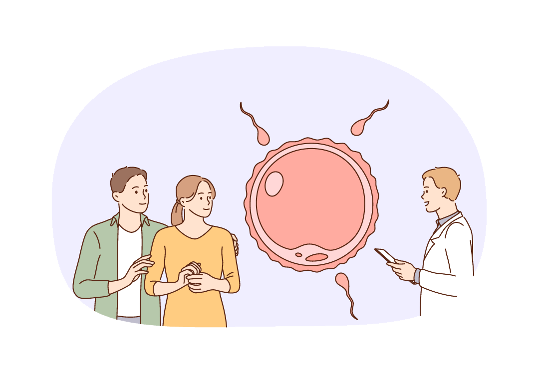 Illustration: Befruchtung im Labor